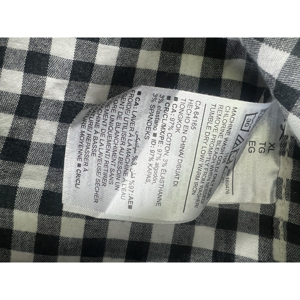 Old Navy button down shirt mens XL Long Sleeve Plaid Black - Picture 6 of 6